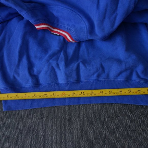 Diesel Blue Sweatshirt w/ Red & White Collar 100% Cotton Made in Greece Size S - Picture 7 of 11